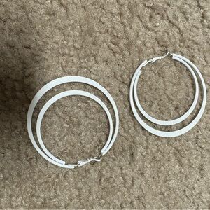 Elegant White Hoop Earrings